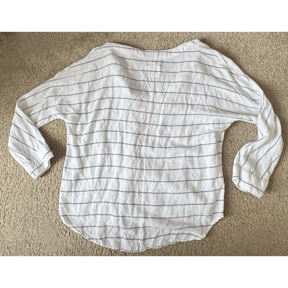 Rails Lily Positano Stripe Linen Blend Lace Up Top Women’s Small - Picture 2 of 7